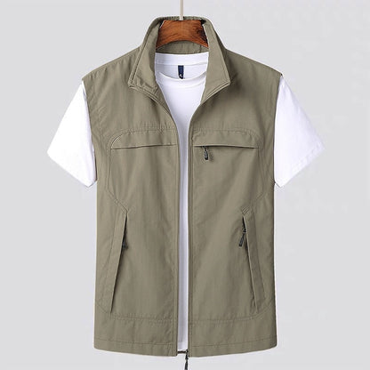 Simone | Gilet Uomo Multitasche con Zip Colletto Alto