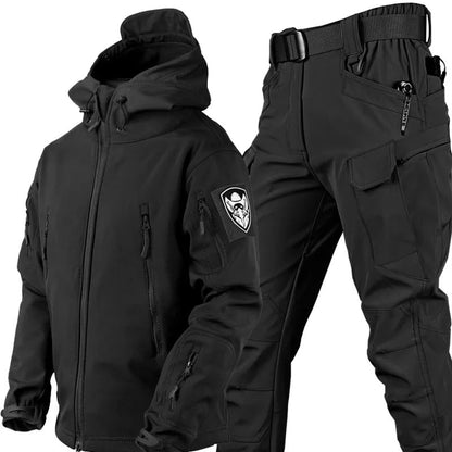 Stefano | Tuta Tattica Softshell Uomo con Cappuccio Impermeabile