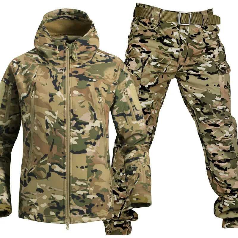 Stefano | Tuta Tattica Softshell Uomo con Cappuccio Impermeabile
