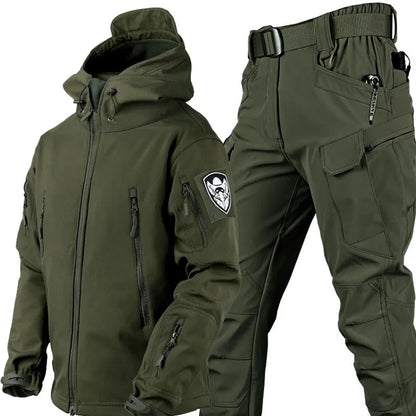 Stefano | Tuta Tattica Softshell Uomo con Cappuccio Impermeabile