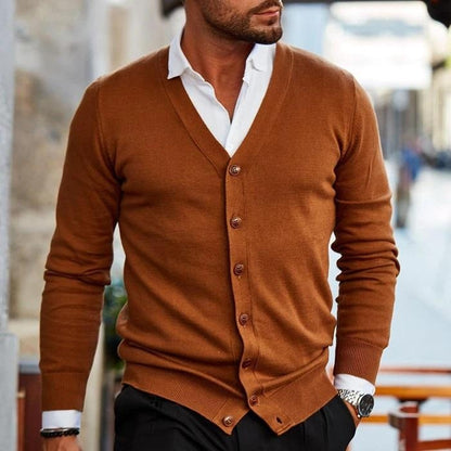 Tommaso | Cardigan Uomo Collo a V Bottoni Maglia Maniche Lunghe