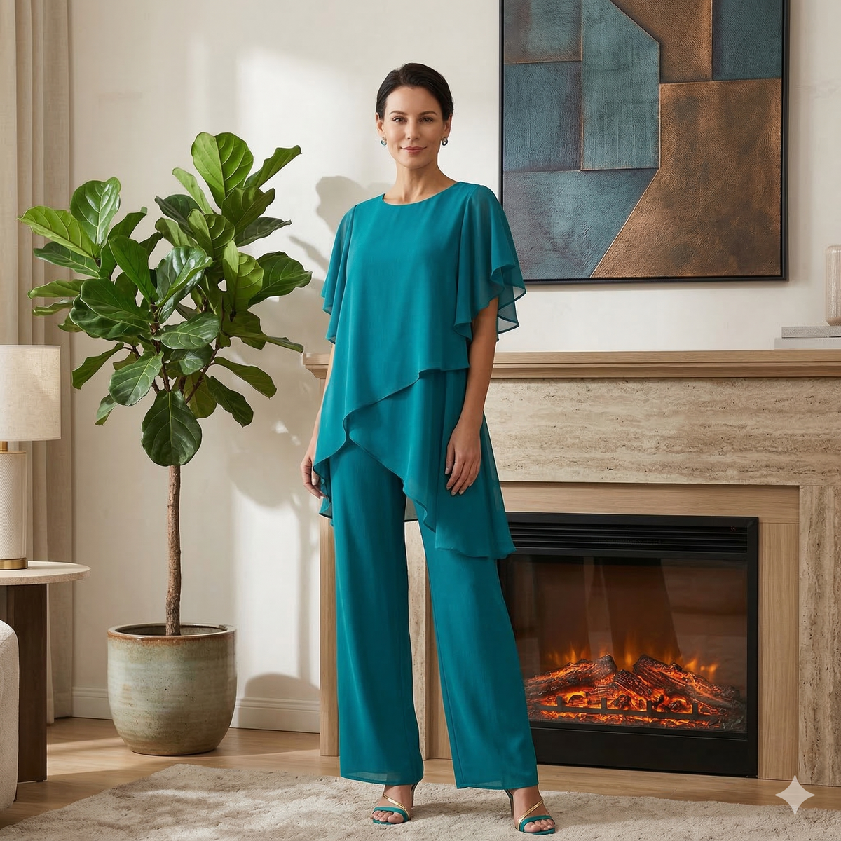 Vittoria | Completo Laurea Donna Tailleur da Cerimonia Particolari Pantalone Largo