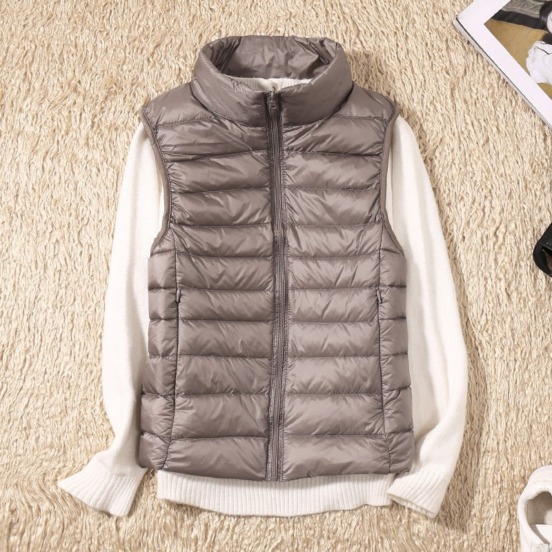 Vittoria | Gilet Imbottito Donna Collo Alto Chiusura Zip
